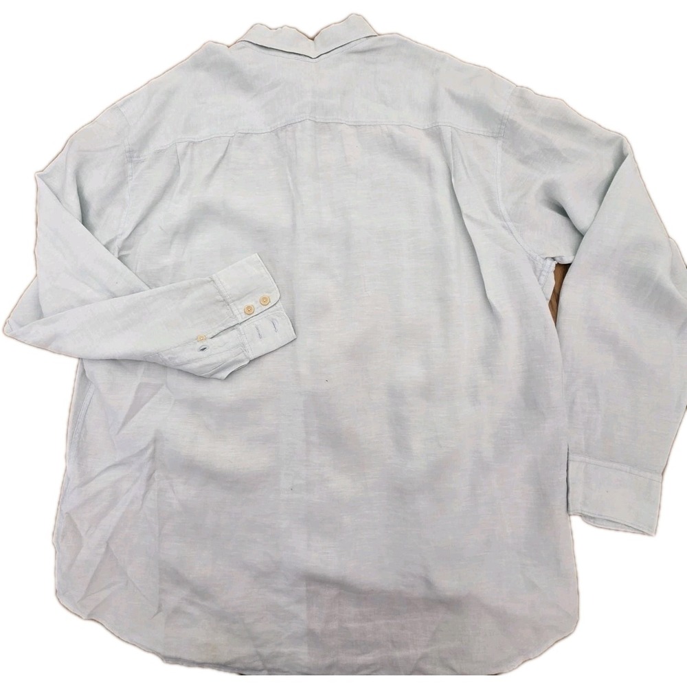 Tommy Bahama Relax 2X 100% Linen Shirt Light Blue Big Tall Long Sleeve Button Up - Picture 8 of 8